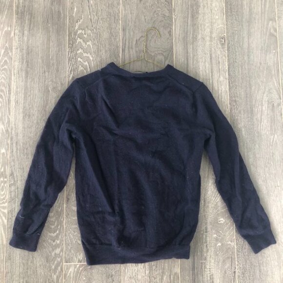 J Crew Navy Blue V Neck Merino Wool Sweater Size Small - Picture 2 of 2